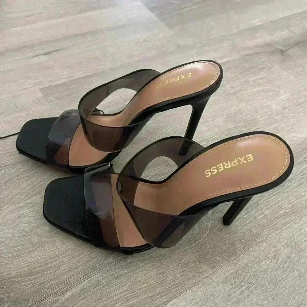 EXPRESS - Barely There Double Band Heeled Sandals 7 - Picture 2 of 12